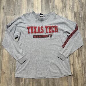 Vintage Texas Tech University Red Raiders Graphic T-Shirt NCAA College Tee Large